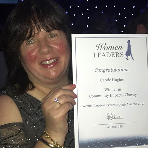 Carole winner of 2017 Peterborough Woman Leader – Community Impact
